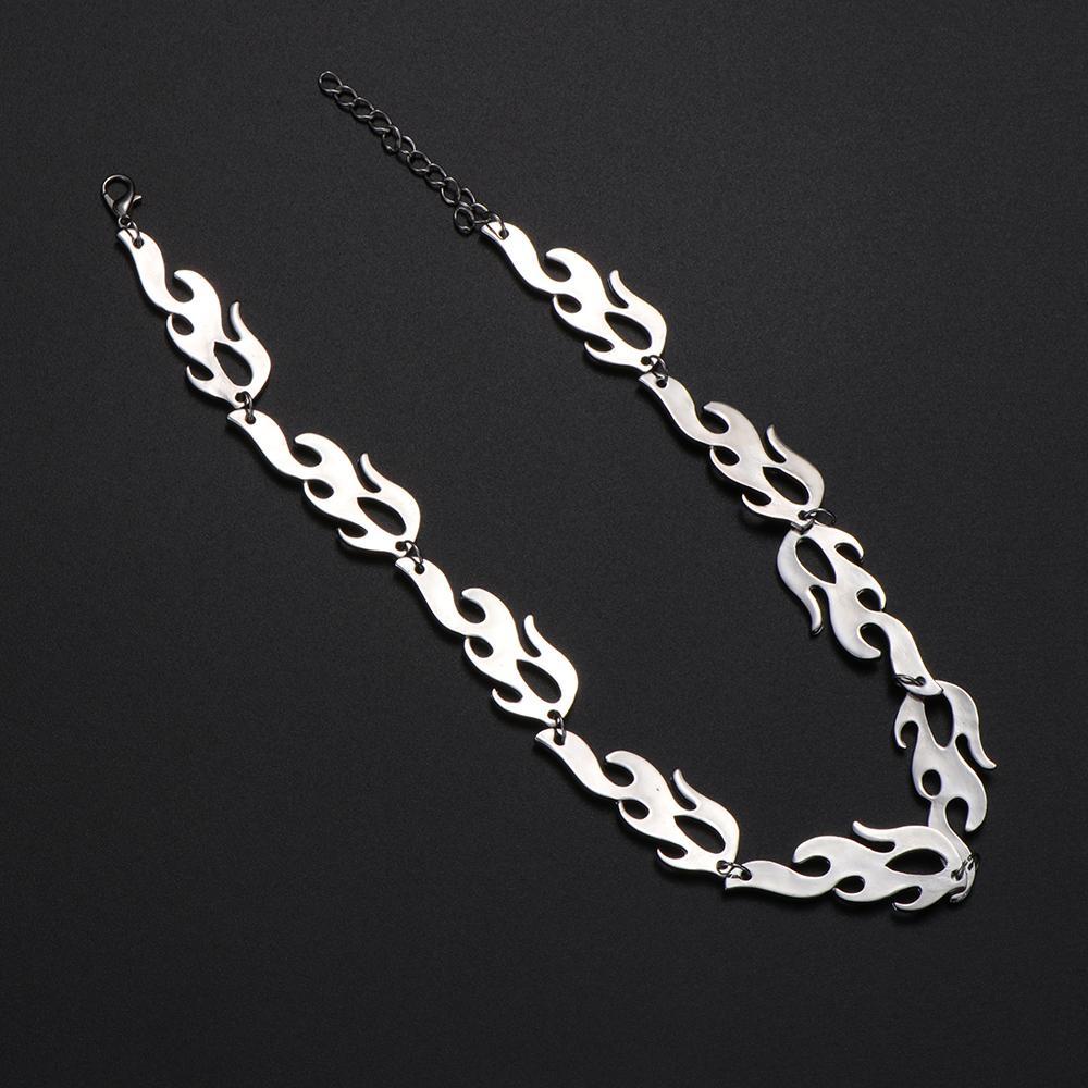 Vòng cổ Hình Ngọn Lửa Phong Cách Hip Hop Đường Phố Mới Cho Nam Và Nữ