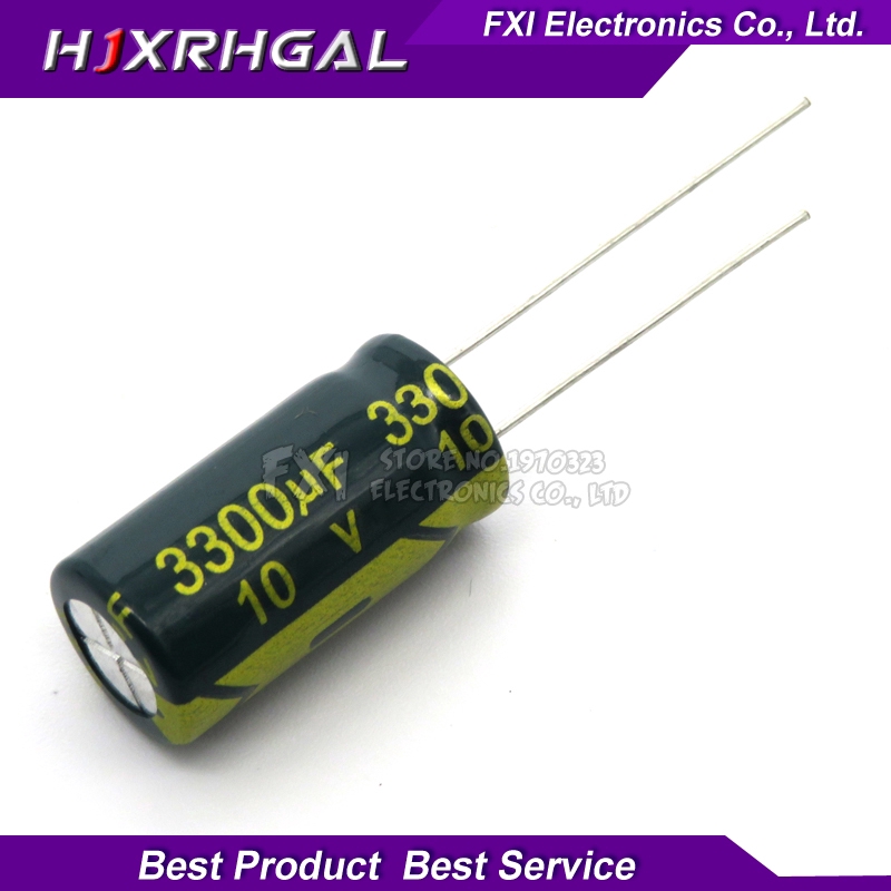 10 CÁI 10V3300UF 10 * 20mm 3300UF 10V 10 * 20 Tụ điện phân Mới nguyên bản