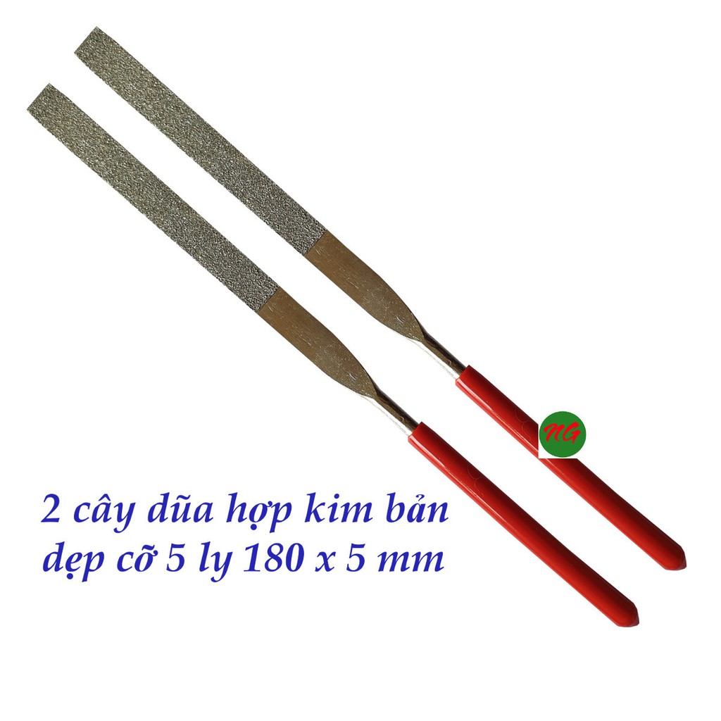 2 cây dũa dẹp hợp kim mài dũa kim loại có 3 cỡ để lựa chọn 180 x 5 - 160 x 4 - 140 x 3