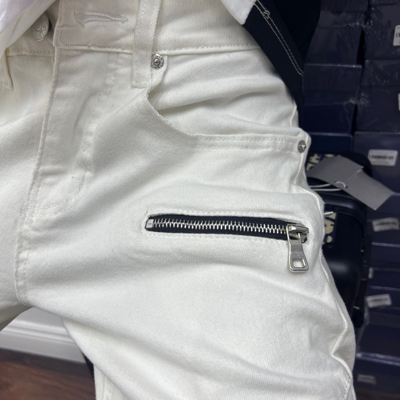 Quần Jean Dài Nam Màu Trắng Phong Cách Thời Trang Cao Cấp