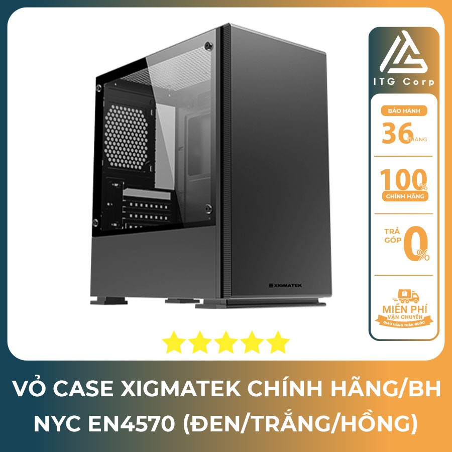 Vỏ Case XIGMATEK NYC EN4570 (đen/trắng/hồng) - NO FAN