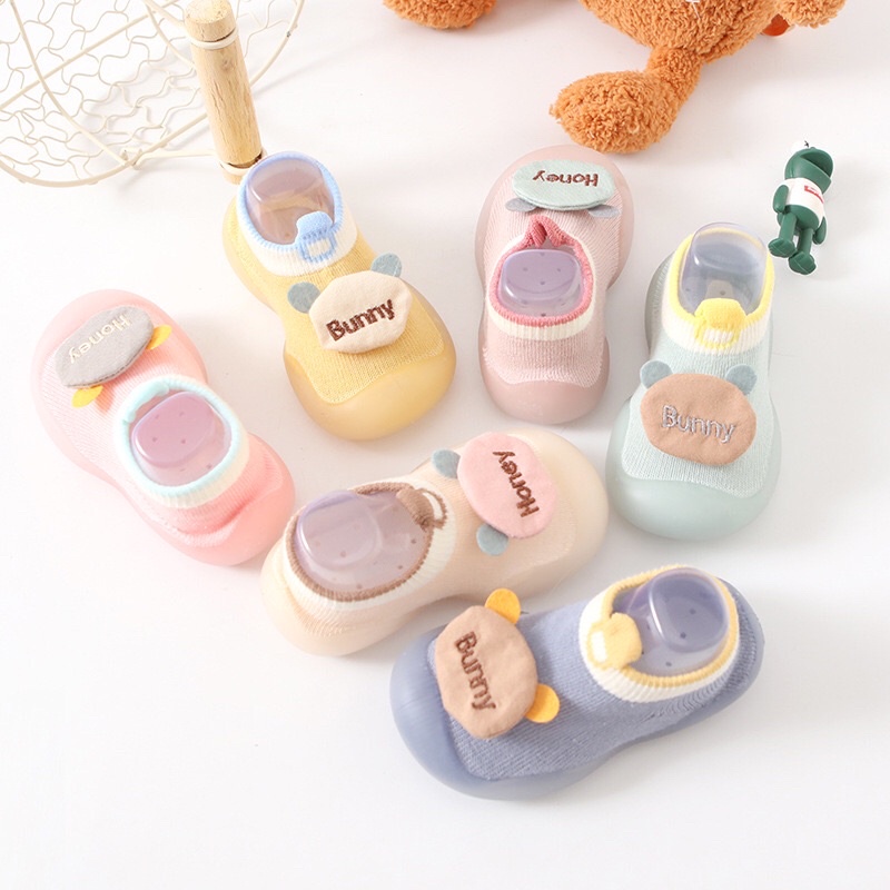 Giày tập đi bún Bunny siêu mềm chống trơn trượt cho bé trai bé gái