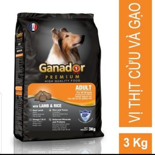 Thức ăn hạt Chó lớn Ganador 3kg vị thịt cừu