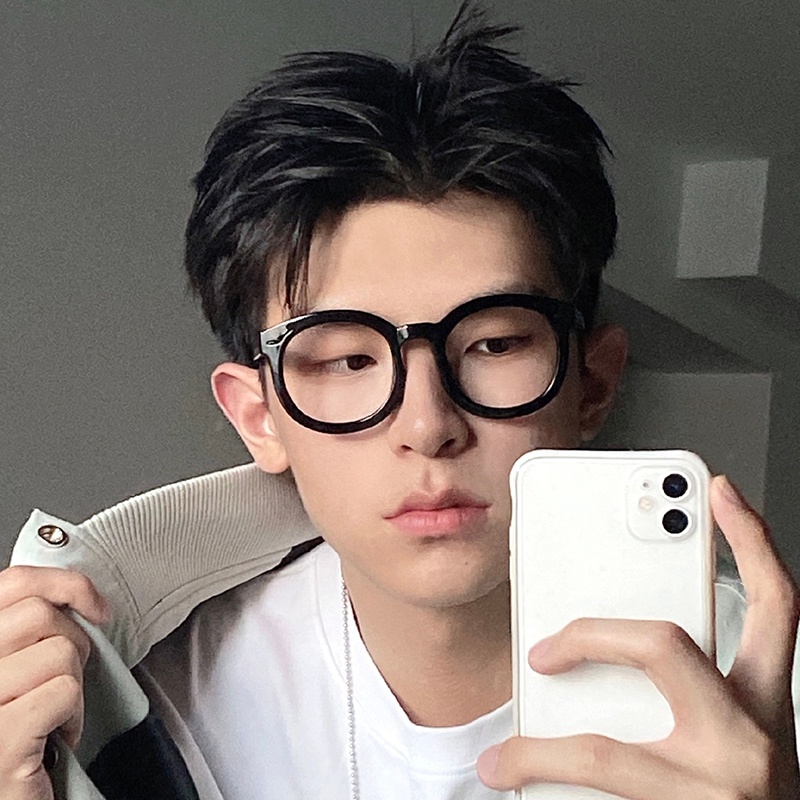Mắt Kính Gọng Đen Phẳng Phong Cách Harajuku Hàn Quốc