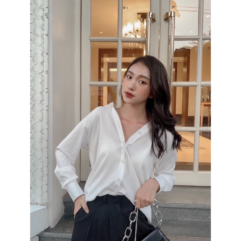 ZIEL Sơ mi lụa tằm cúc ngọc cao cấp | Clara Shirt [SHIP HOẢ TỐC]