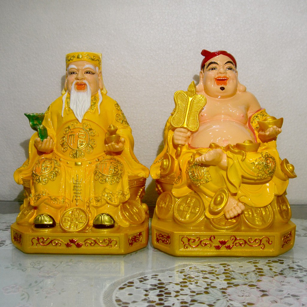 Bộ tượng Hai Ông Thần Tài Thổ Địa đế vuông-Nhiều mẫu