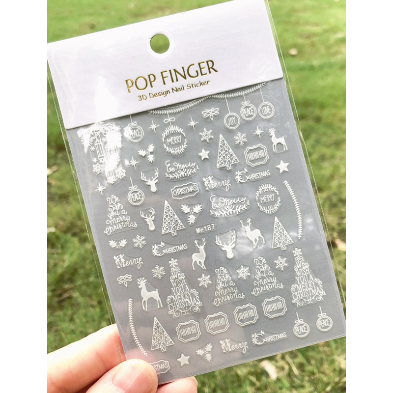 Miếng Dán Trang Trí Móng Tay 3D Hình Bông Tuyết Màu Vàng Trắng Me180-197