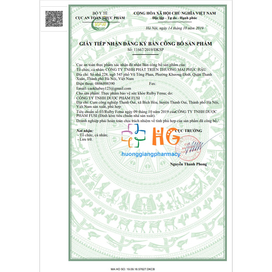 Rulby Fema - Giúp bổ sung sắt, Acid folic Hỗ trợ tạo hồng cầu và hạn chế thiếu máu (Hộp 20 ống)