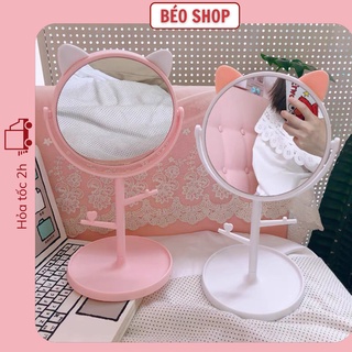Gương mèo để bàn , gương trang điểm để bàn