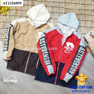 Áo khoác gió phối màu cho bé trai (28-44kg)