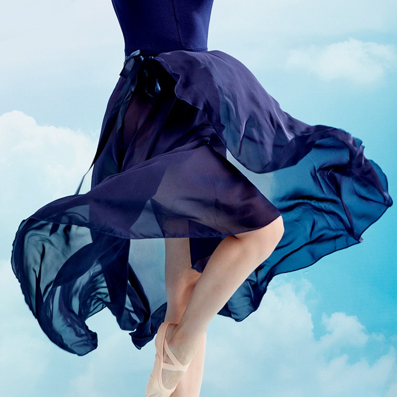 Chân Váy Múa Ba Lê Vải chiffon Dài Màu Đen Đỏ Tía