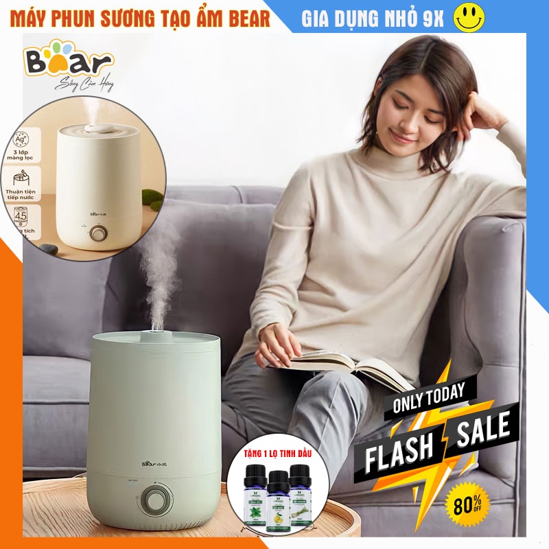 [Mã 154ELSALE2 giảm 7% đơn 300K] Máy phun sương xông tinh dầu chính hãng Bear 4.5L , công suất 30W - Bảo hành 12 tháng