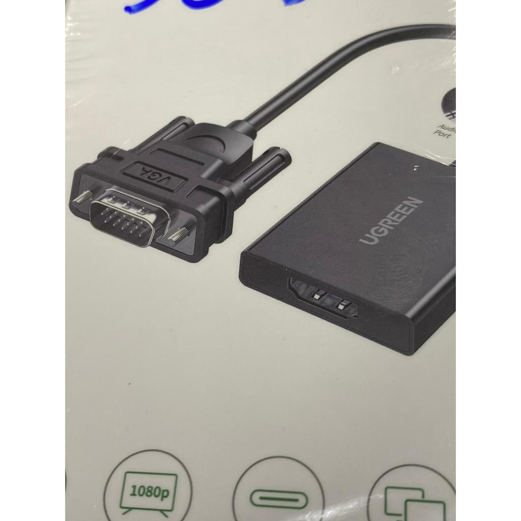 Cáp chuyển đổi VGA sang HDMI+Audio 1080P@60Hz Ugreen 50945 chính hãng bảo hành 18 tháng