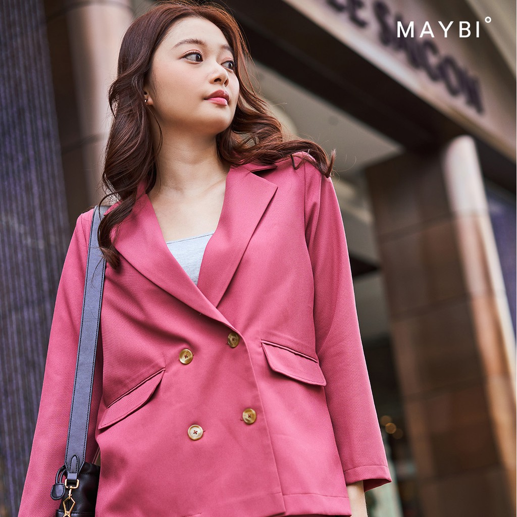[Mã WABR44H giảm 15% đơn 599K] MAYBI - Áo blazer phom rộng hồng đất Rouge Blazer