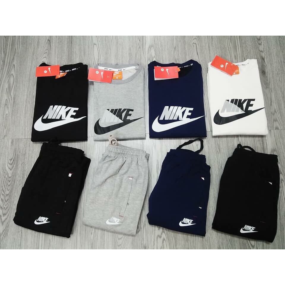 (Ảnh+video) Bộ nỉ nam Nike 4 màu, 3 size (40-75kg) ấm và sành điệu