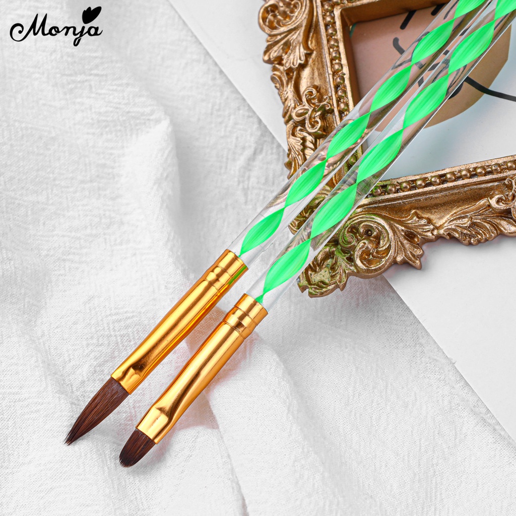 MONJA Bộ 2 cọ vẽ trang trí móng tay nghệ thuật chuyên dụng tiện lợi