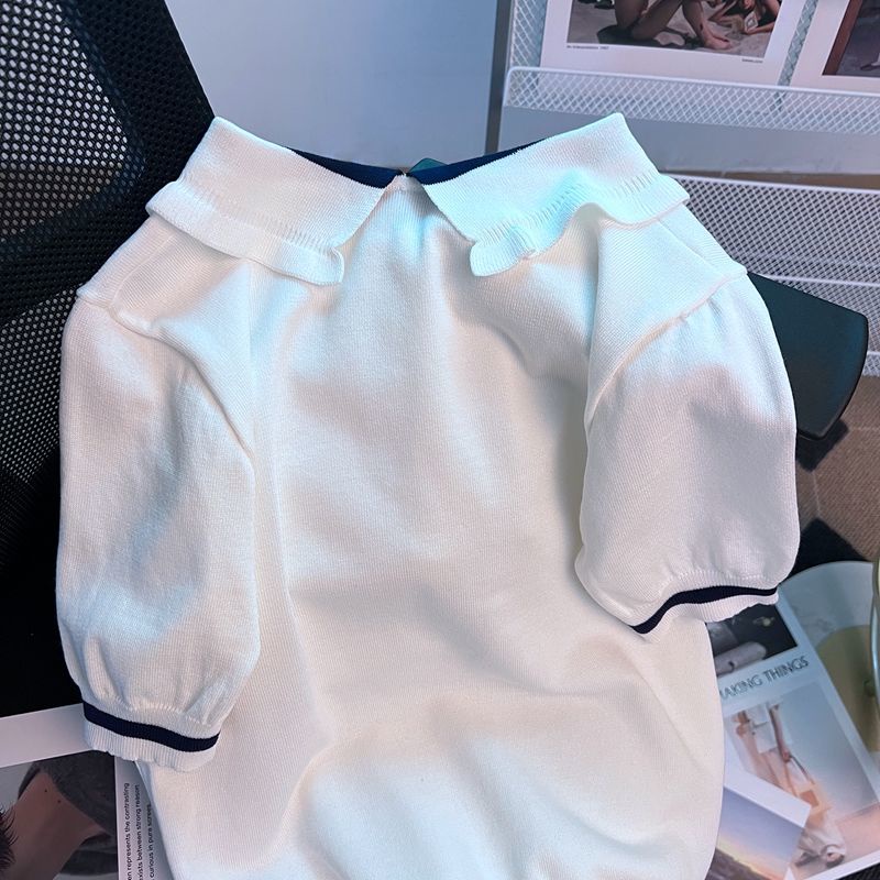 Áo Thun Dệt Kim Cổ Polo Tay Ngắn Thời Trang Mùa Hè Hàng Mới Dành Cho Bạn Nữ