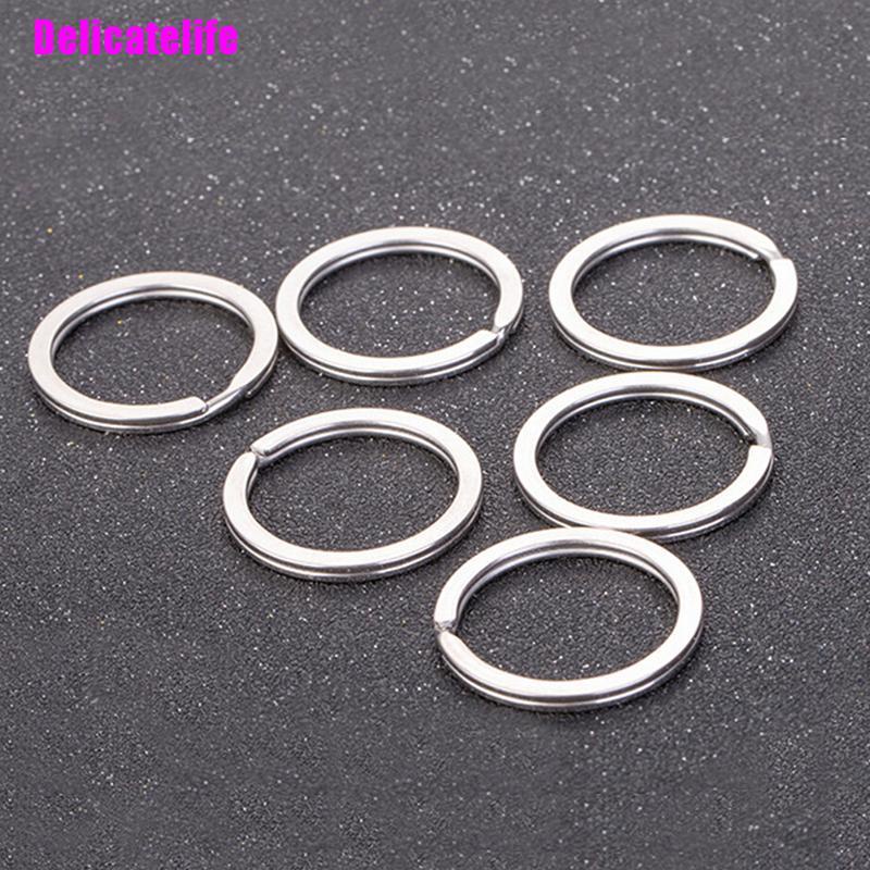 Set 30 Giá Đỡ Chìa Khóa Vòng Tròn Màu Bạc Bóng Diy