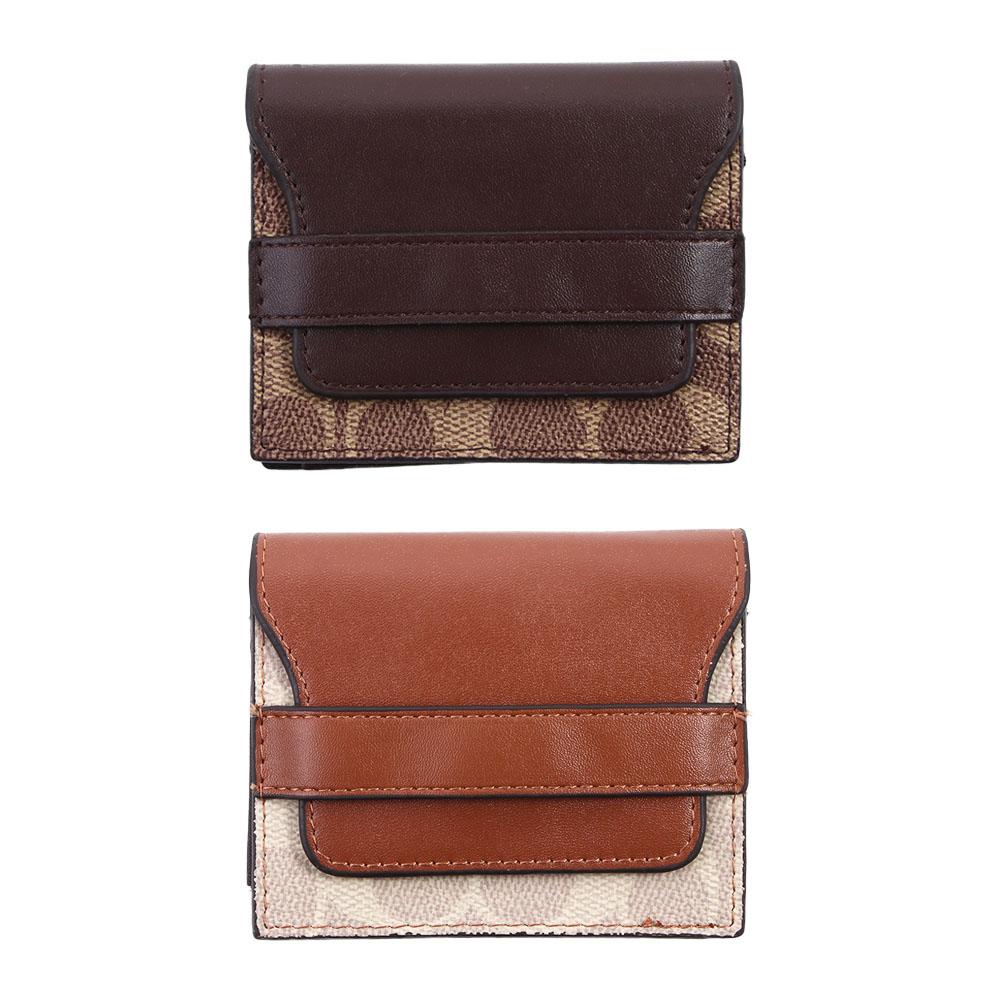 USNOW Ví Da PU Dáng Ngắn Dạng Gập Kèm Ngăn Đựng Thẻ Thời Trang Cho Nữ Giá Đỡ