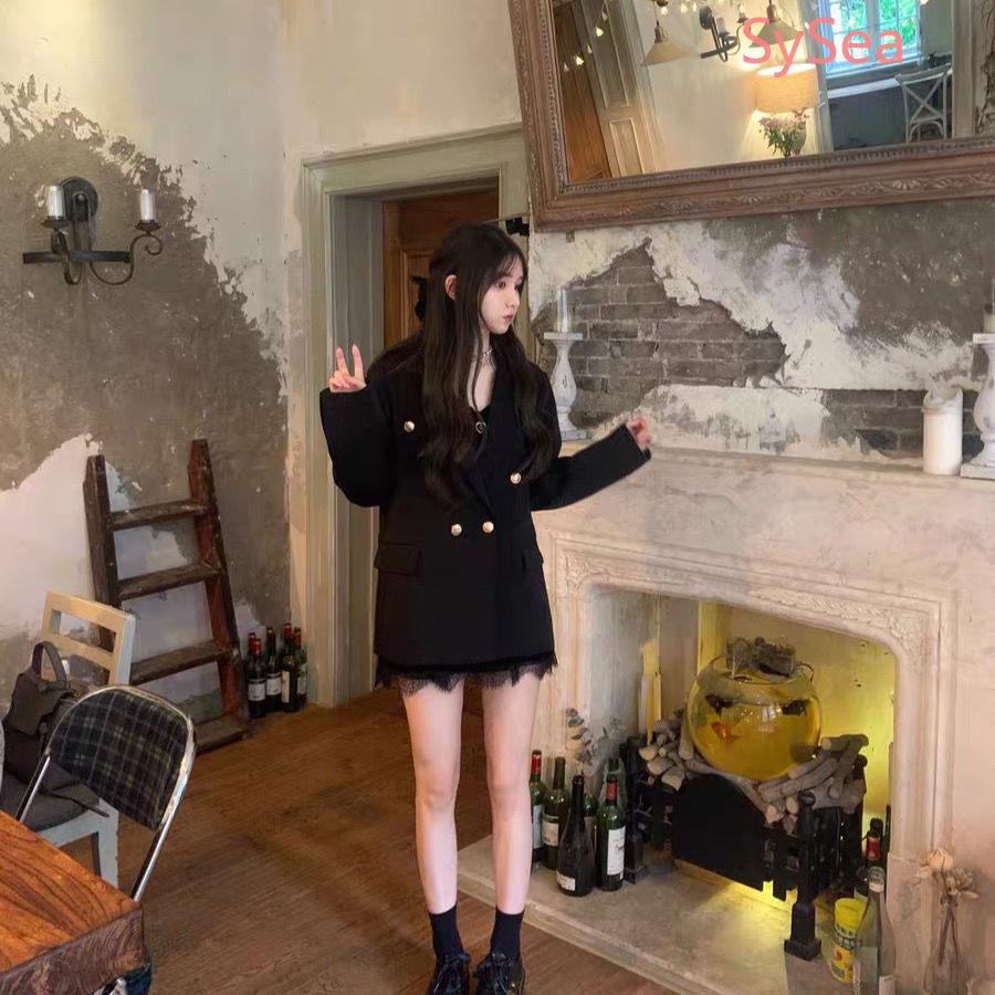 Đầm nhung đen dáng chữ A trễ vai tay dài thời trang mùa hè cho nữ