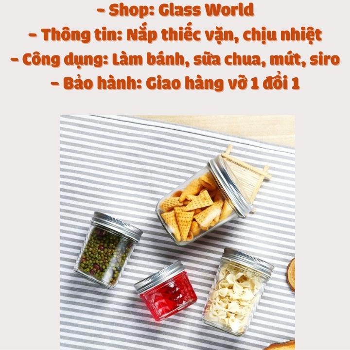 10 Hũ thủy tinh sữa chua JD MIỆNG RỘNG Size 100->600ML thích hợp làm caramen, sữa chua bánh flan