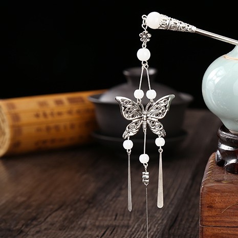 (UP) Trâm cổ trang bướm trâm cài tóc hạt rơi công chúa tiểu thư phụ kiện nữ xinh xắn quà tặng dễ thương