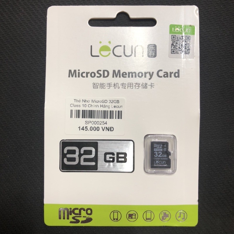 Thẻ Nhớ Micro SD 32GB Class 10 Chính Hãng Lecun