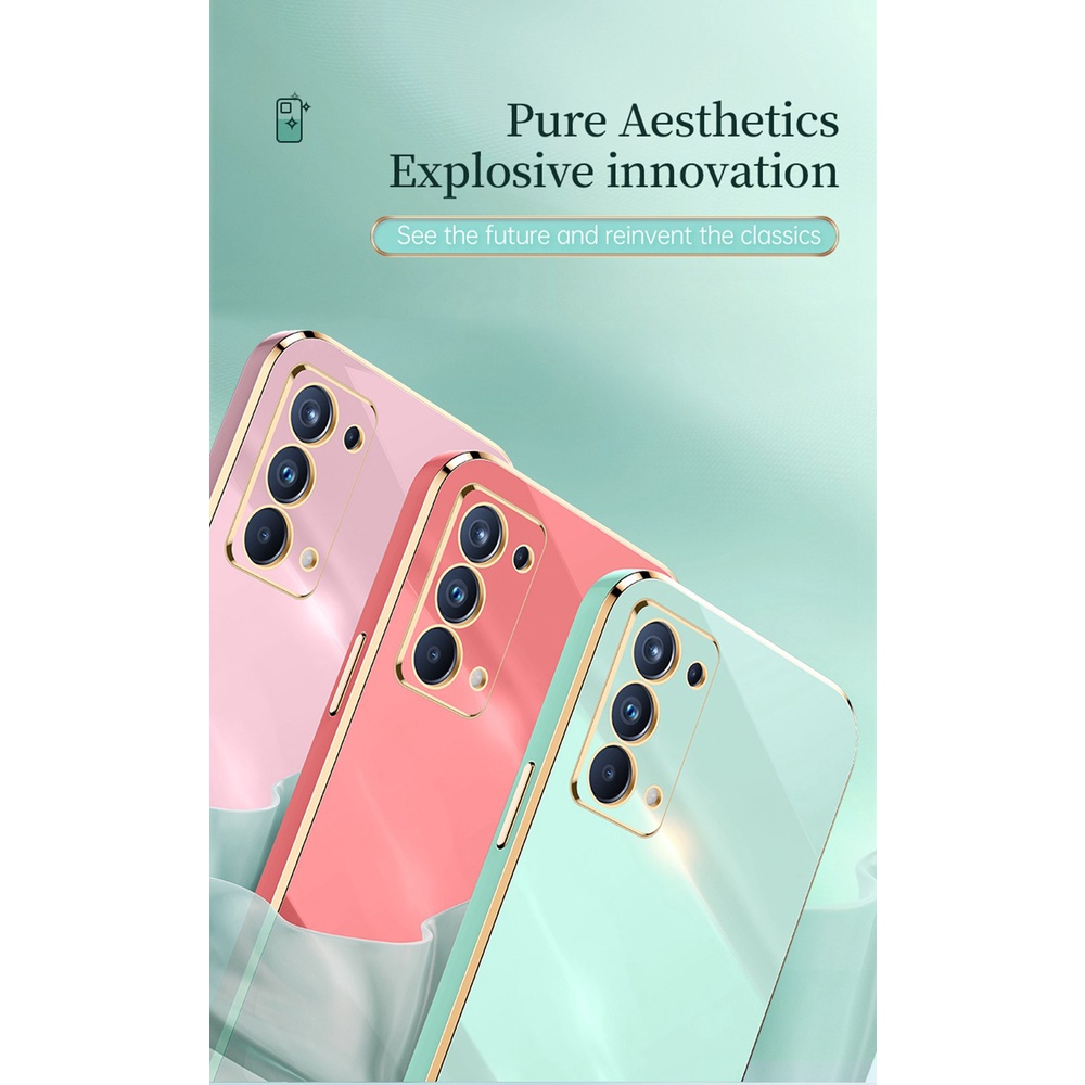 Ốp điện thoại tpu silicon mạ vàng 6D bảo vệ camera cho Oppo Reno 5 Pro 5g Reno5 Pro Plus 5g