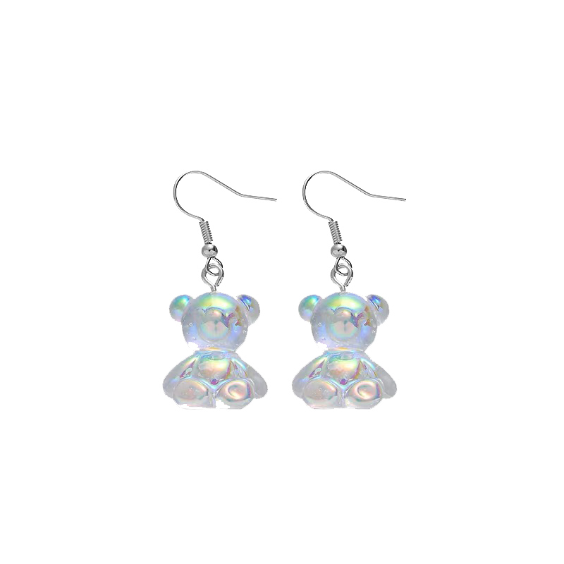 Bông Tai Hình Gấu Đáng Yêu Bằng Nhựa Acrylic Trong Suốt