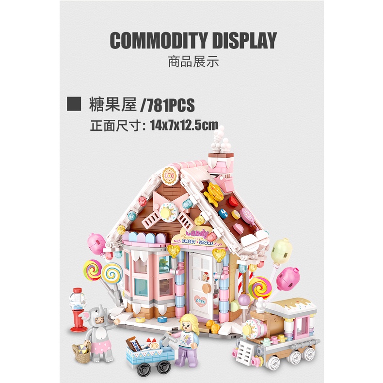 Mô hình lắp ráp đồ chơi hình ngôi nhà màu sắc ngọt ngào độc đáo cho bé 1224