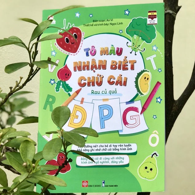 Sách - Tập tô màu nhận biết chữ cái cho trẻ - Rau củ quả