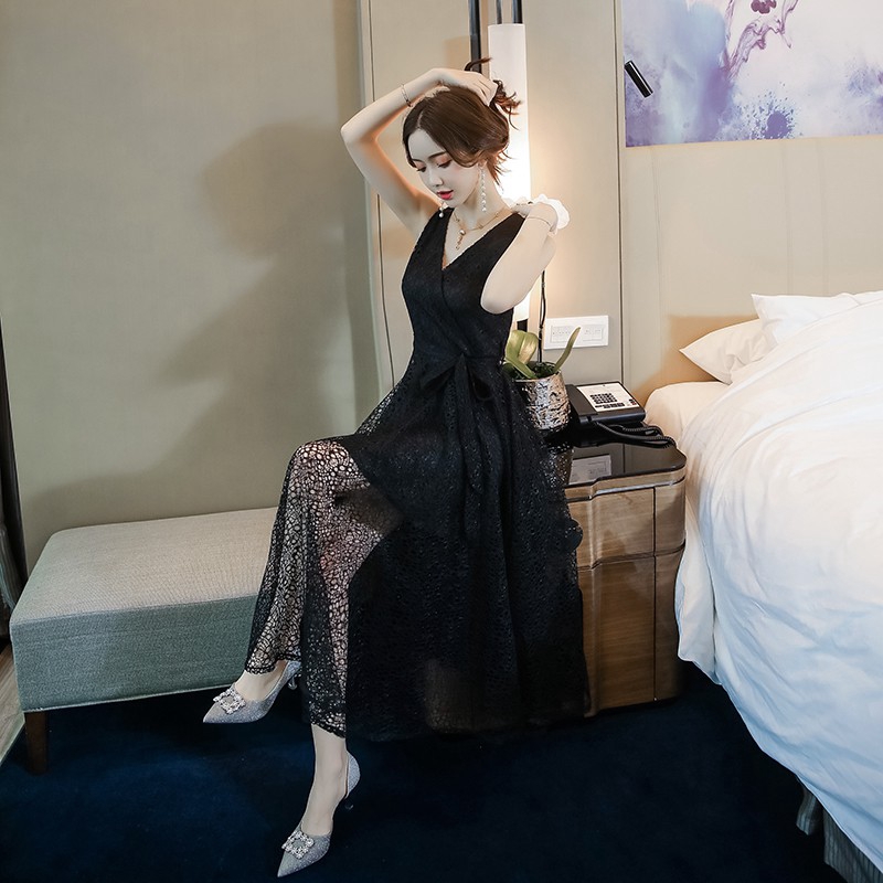 Đầm Ren Cao Cấp Sát Nách Đuôi Dài Phong Cách Hàn Quốc Mới