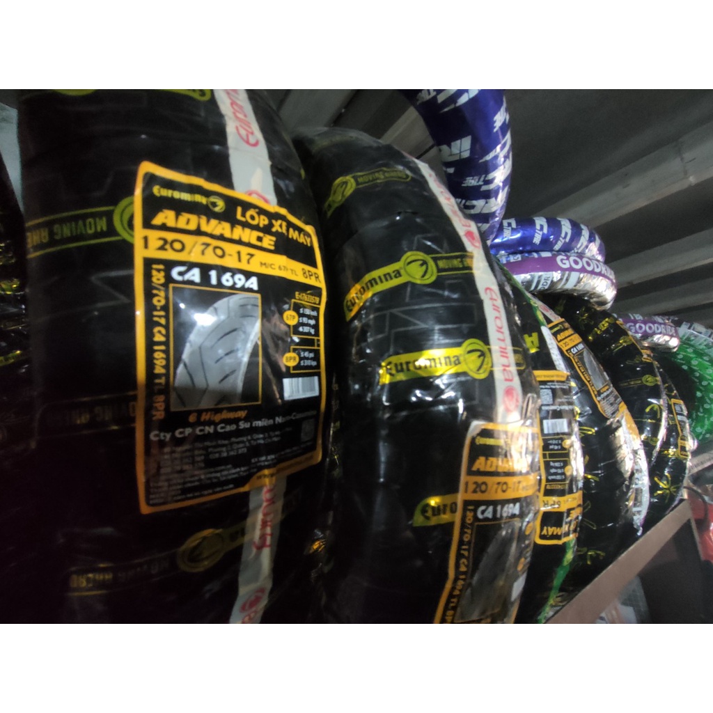 Lốp  120/70-17EUROMINA 8 lớp bố sau Exciter 150  không dùng ruột