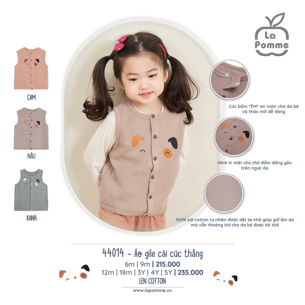 Áo Gile La Pomme hình cúc bấm giữa
