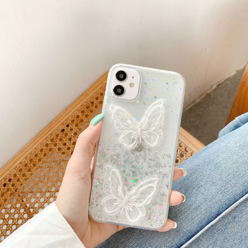 Casing Oppo A3s A1K Realme C1 2 3 C2 5 X XT R17 Pro F9 K3 Personalized Embroidery Butterfly All-inclusive Phone Case