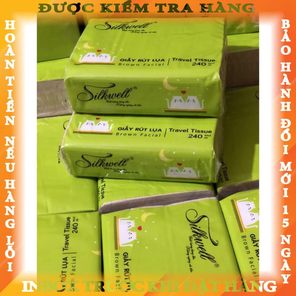 Combo 2 gói khăn giấy bỏ túi 240 tờ Silkwell tiện lợi (hàng 3 lớp) bichnguyet