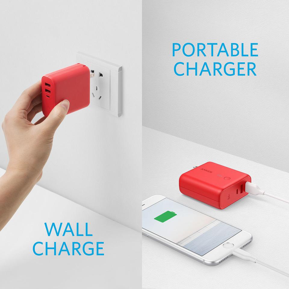 Củ Sạc ANKER + Pin dự phòng 5000mAh Fusion 2in1 Sạc nhanh 12W- A1621 AnkerShop