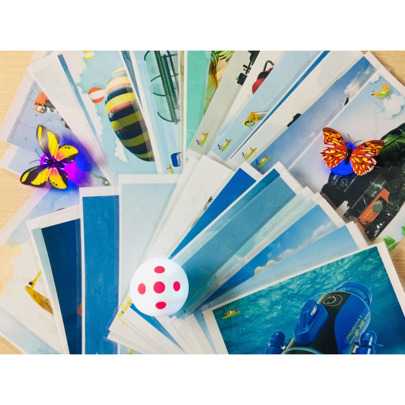 Thẻ học thông minh chủ đề phương tiện giao thông ép plastic đảm bảo bền đẹp