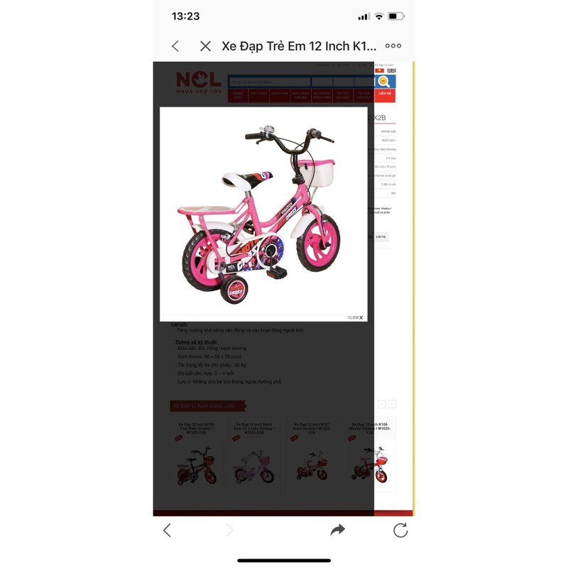 Xe đạp trẻ em 12in