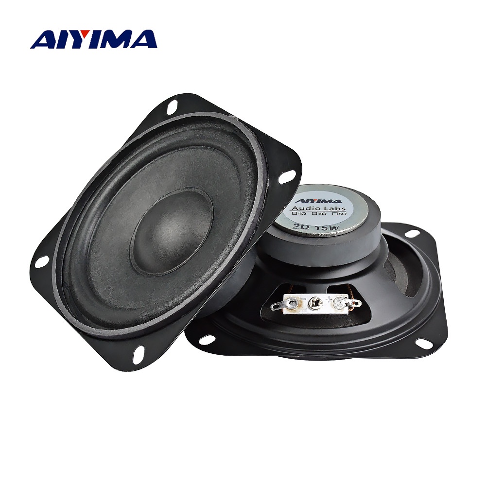 Set 2 loa âm thanh AIYIMA 4 inch 2 Ohm 15W khung vuông nhỏ gọn