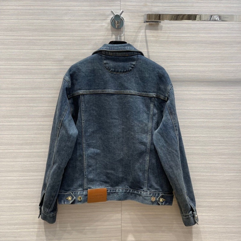 Áo khoác denim thời trang logo thương hiệu Louis Vuitton LV 2022 cao cấp