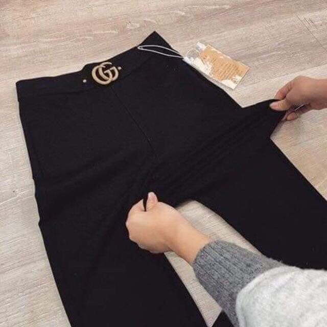 Quần legging nữ đính khuy lưng cao vải mềm siêu giãn đủ size | BigBuy360 - bigbuy360.vn