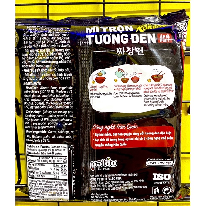 Mì trộn tương đen Koreno úp 4 phút gói 78g | BigBuy360 - bigbuy360.vn