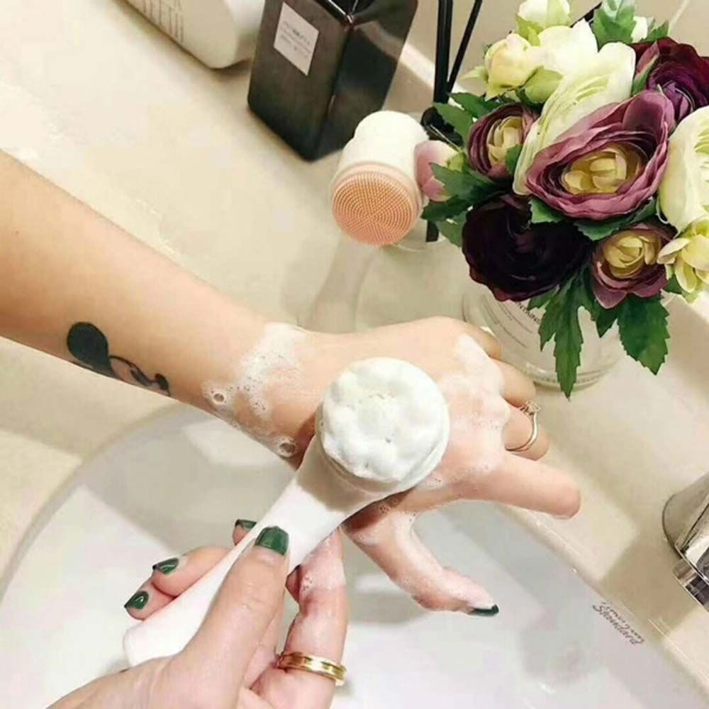[Hàng mới về] Bàn chải silicon mềm 3D rửa mặt tẩy tế bào chết loại bỏ mụn đầu đen tiện lợi