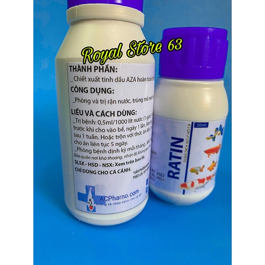 Ratin  rận nước, trùng mỏ neo cho cá koi, cá rồng, cá vàng, la hán, guppy Diệt ký sinh trùng trên cá cảnh Acpharno