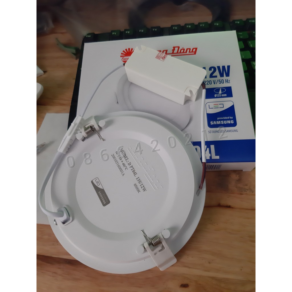 Đèn Led âm trần siêu mỏng 12W Rạng Đông - lỗ khoét 135mm