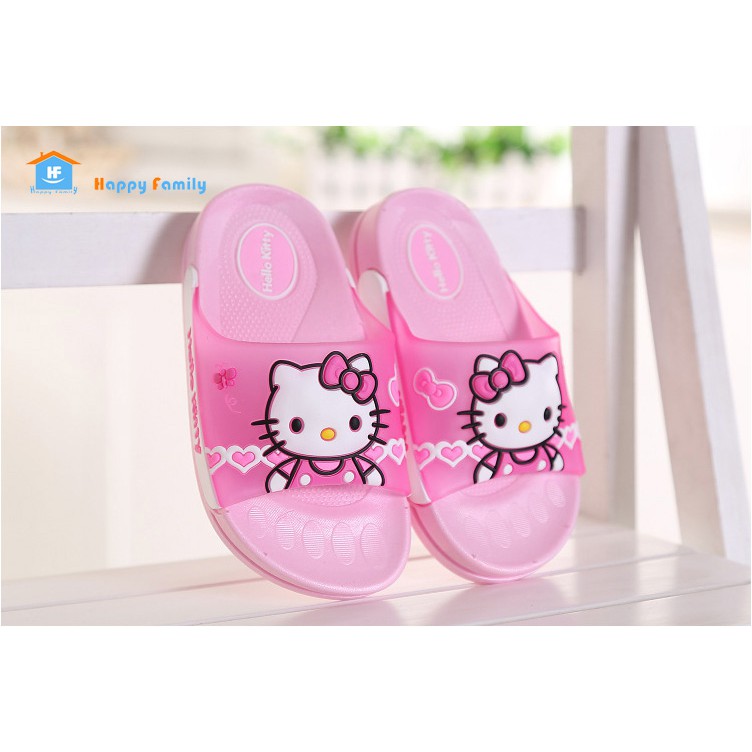 [Có size mẹ và bé] Dép nhựa dẻo dép đi mưa dép quai ngang Kitty