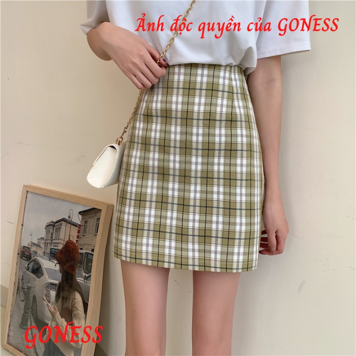 Chân váy chữ a Goness lưng cao hoạ tiết caro nhiều màu thời trang cho nữ | BigBuy360 - bigbuy360.vn