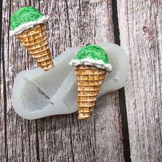 Khuôn silicon 4d làm rau câu làm bánh mẫu 2 kem ốc quế