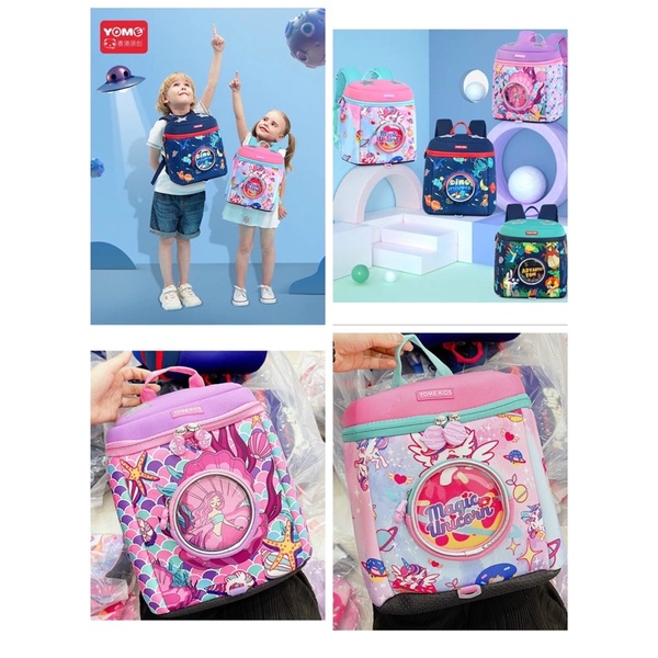 TNS - Balo cho bé   Yomie kids backpack-màu sắc dễ thương cho bé mẫu giáo, cấp 1-tone hồng